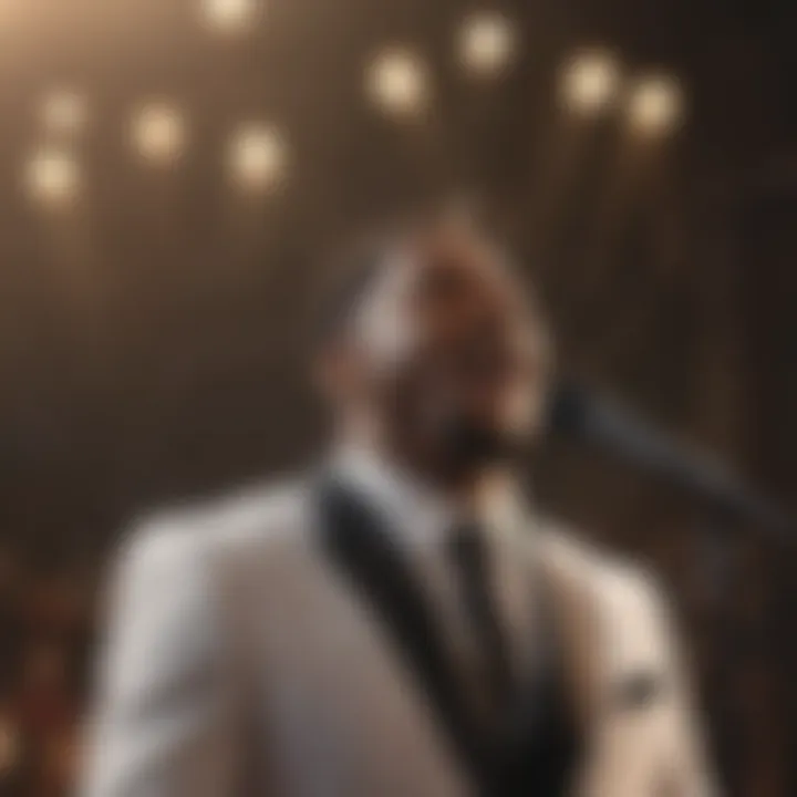 Modern male gospel artist performing at a live concert