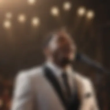 A Modern Gospel Concert Modern male gospel artist performing at a live concert