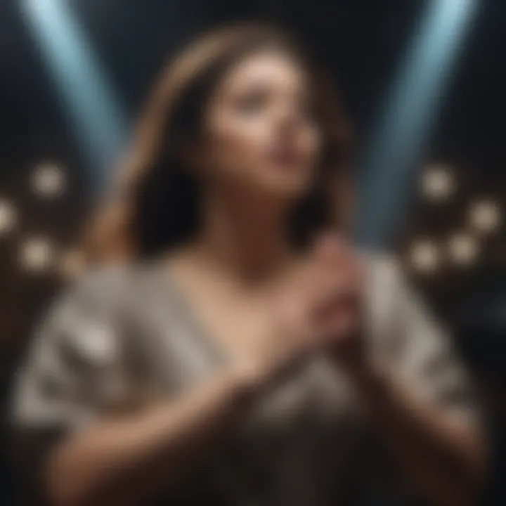 An artist passionately performing, embodying the fusion of faith and artistry.