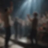A vibrant concert of a Christian band showcasing energetic worship.