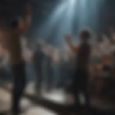 Energetic Worship Experience A vibrant concert of a Christian band showcasing energetic worship.