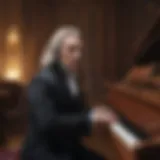 Franz Liszt performing at the piano