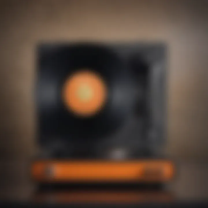 A vintage vinyl record player spinning a classic record