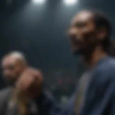 Snoop Dogg collaborating with fellow artists during a concert