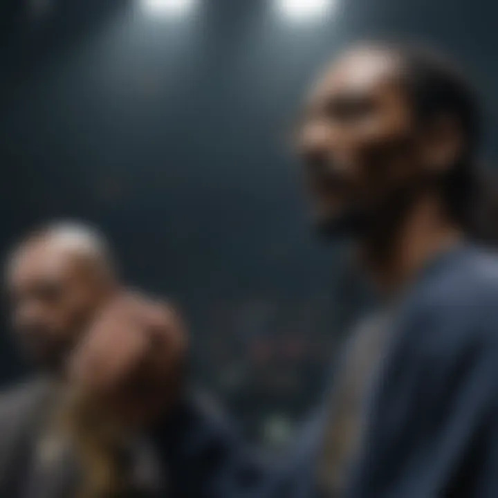 Snoop Dogg collaborating with fellow artists during a concert