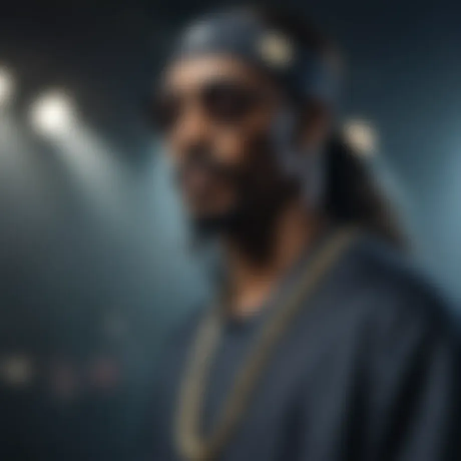 Snoop Dogg commanding the stage during a live performance