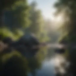 A serene landscape representing mindfulness and presence