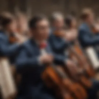 The Power of Collective Performance A majestic orchestra playing a patriotic symphony