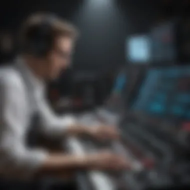 Sound Engineer at Work A sound engineer at work on a digital audio workstation