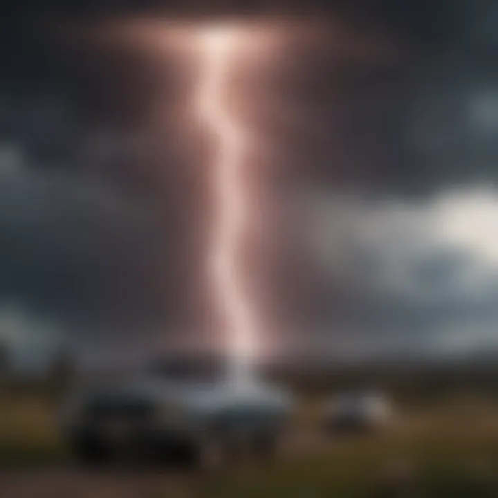 A dramatic lightning strike illuminating a stormy sky