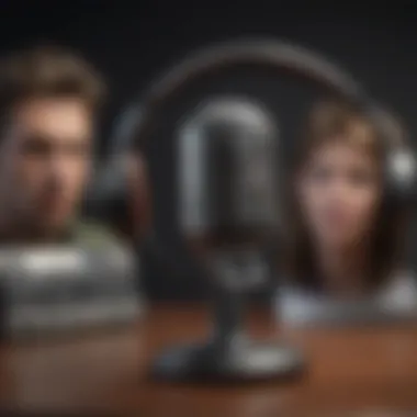 An illustration depicting the evolution of podcasting