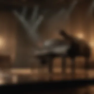A softly lit stage with a piano, symbolizing Tori Amos' performance.