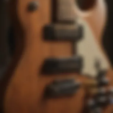 Close-up of a vintage guitar, representing the rock genre's essence