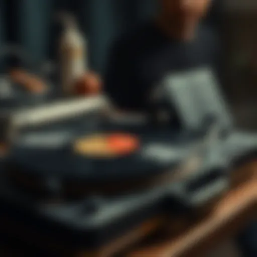 A vintage record player spinning a vinyl, symbolizing the roots of tremble music.