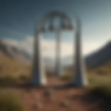 Artistic Interpretation of Tubular Bells An artistic representation of Tubular Bells in a serene landscape