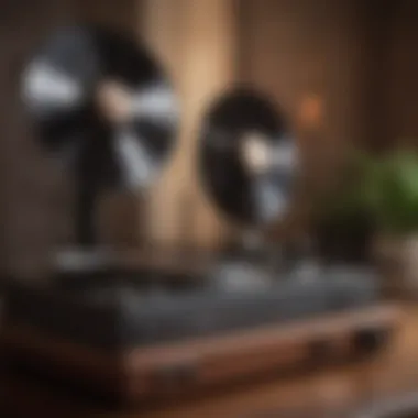 A vintage record player with Tubular Bells vinyl on display