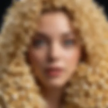 A close-up view of pop corn hair showcasing its bouncy texture and voluminous style