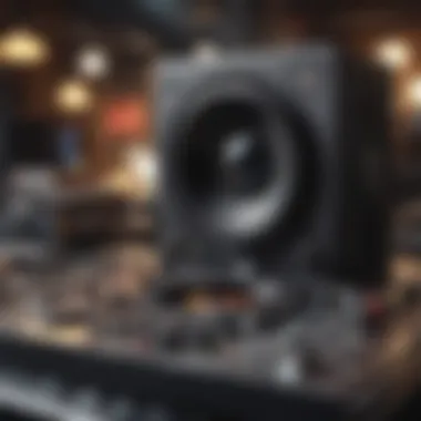 A graphic showing the intersection of technology and music discovery
