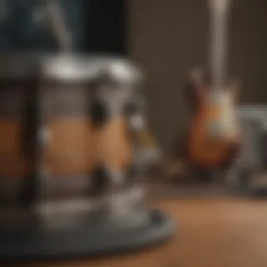 Evolution of Guitar and Snare A historical representation of guitar and snare drum through different musical eras, illustrating their evolution and significance.