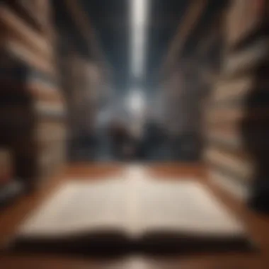 Exploring Society Through Literature An open book surrounded by reflective imagery of societal change