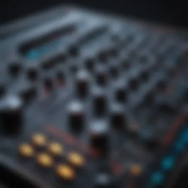 Creative Synthesizer Controls A synthesizer with vibrant controls and sound modulation features, symbolizing creativity