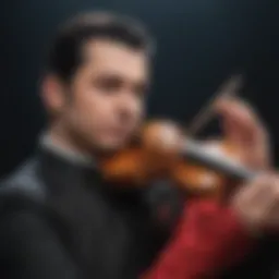 Vadim Gluzman performing on stage with a captivating expression