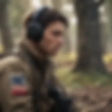 The Role of Music in War Zones A soldier listening to music amidst a battlefield
