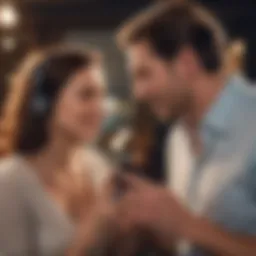 A couple enjoying a moment of connection with the phone ringing