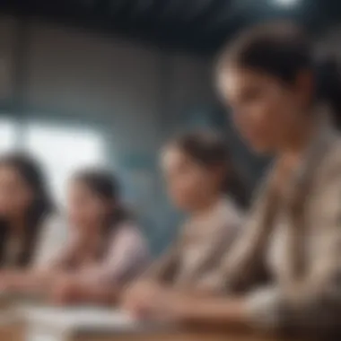 A group of young girls engaging in a classroom setting, immersed in learning