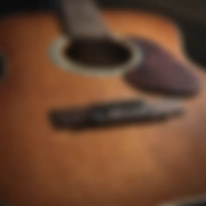 A close-up of a guitar, symbolizing the band's roots in traditional country music.